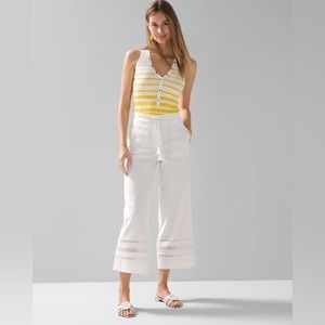 Linen Wide Leg Crop Pants - White House black market